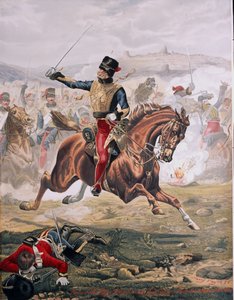 Lord Cardigan (1797-1868) führt die Attacke der Leichten Brigade in der Schlacht von Balaklava, 25. Oktober 1854, 1884